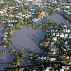 aerial view of 2011 Brisbane floods
